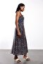 Navy Blue Polka Dot Bustier Skirt Set 4897 - 3