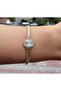 Three-Piece Modern Design Minimal Stylish Zircon Stone Steel Bracelet Combination Non-Tarnish 20 cm - 2