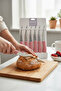 6-Piece Laser Cut Kitchen Fruit and Vegetable Knife Ultra Sharp Knife Set Powder Pink