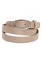 Women's Oval Silver Buckle 110 cm Standard Beige Women's Belt