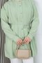 Hakim Collar Pleated Detailed Buttoned Tunic Green Hnt2127 - 2