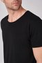 Men's 100% Cotton Short Sleeve Boat Neck Black T-Shirt - 2