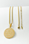 Gold Color Evil Eye Verse & Ottoman Monogram 60 cm Thick Doc Chain Prayer Stainless Steel Necklace - 5