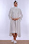 Effortt Maternity and Postpartum Nightgown Set with Soft Texture, Breastfeeding Feature, and Hijab - Ecru - 2