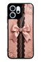Oppo Reno 14F Glossy Phone Case with Pink Lace Bow Design