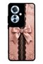 Oppo Reno 11F Glossy Phone Case with Pink Lace Bow Design