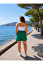 Women's Curve Plus Size Elastic Waist Sofia Linen Blend Shorts & Bermuda with Pockets - 2