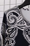 Women's Plus Size Lycra Crew Neck Patterned Three Quarter Sleeve Mom T-Shirt Combed Cotton Blouse - 5