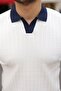 Men's Collar Detailed Patterned Textured Knitwear T-Shirt - 3
