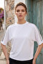 Women's Short Sleeve Blouse with Staple Detail on the Shoulder - 3