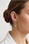 Women's Yellow Color Organic Wavy Asymmetric Rice Nails Earring Set - 2