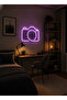 Kamera Figürlü LED Neon Tablo | Mor Aydınlatmalı Dekor | Fotoğrafçı Hediyesi - 2