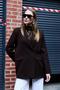 Women's Oversize Sporty and Stylish Single Button Jacket Brown - 4