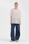 Women's Jacquard Fabric Oversized Tshirt with Stone Detail on the Front - 2