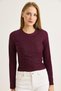 Women's Ottoman Crew Neck Stone-Embellished Blouse Burgundy - 2
