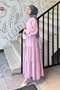 Layered Detailed Tie Dress Pink - 2