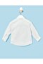 Infant Boys White Striped Mandarin Shirt - 4