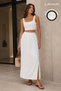 Women's Cotton Muslin Fabric Slit Detailed Skirt Summer Wear - 2