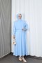 Bolero Elastic Waist Hijab Dress Baby Blue Hnt011 - 2