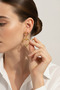 Women's Yellow Color Double Heart Dangle Brass Earrings - 3