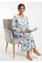 Long Cotton Nightgown with Floral Print - 3