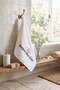 100% Cotton Embroidered Design Bonjour Mon Ame Written Pattern Hand and Face Towel 50X90 cm - 5