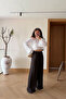 Elastic Waist Draped Wide Fit Trousers - 2