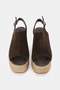 Women's Brown Suede Genuine Leather Size 36-41 Wedge Heel Daily Espadrilles - 4
