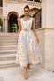 Square Neck Buttoned Long Belted Dress