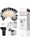 Kitchen Cooking Utensils Set, 46 pcs Non-Stick Silicone Spatula Set with Holder (Black) - 8