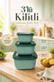 3-Piece Food Storage Container Set with Lids 600 ml 1100 ml 1800 ml Bpa-Free Kitchen Organizer