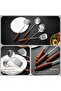 304 Stainless Steel Kitchen Utensils Set, 4 Piece Long Cooking Tools with Wooden Handles, Heat Resistant Cooking Set, Dishwasher Safe - 2