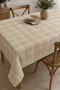 Şanel Cream Fabric Checkered Tablecloth, Table Cover, Picnic Cover, Multi-Purpose Cover 150X150Cm - 2