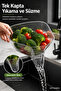 Flowbowl Fruit and Vegetable Washing Strainer, Transparent Salad and Pasta Bowl with Removable Filter