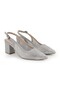 Women's Stoned Tulle Detailed Thick Heeled Shoes Stylish Evening Dress Slingback Flexible Tpu Sole L085.K4030/1 - 3