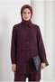 Casual Cut Shirt and Collared Trousers Two-Piece Set Burgundy 26Yt607 - 2