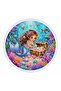 Coral Treasure 150 cm Round Children's Beach Towel with Mermaid and Coral Reef Theme - 3