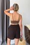Women's Adjustable Waist Double Pocket 100% Cotton Shorts Brown - 5544 - 5