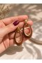 Coffee Tone Oval Design Earrings Stylish and Modern Women's Earrings - 8