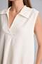 Regular Fit V-Neck Linen Blend Sleeveless Ecru Blouse F0982Ax26Sm - 3