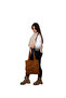 Women's Brown Zippered Hand and Shoulder Bag Fabric Tote Bag Custom Made Creation - 2