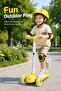 Yellow 3 Wheel Kids Scooter with LED Light Up Wheels, Height Adjustable, Brake, Ages 3-10 - 7