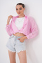 Tulle Modal Shirt with Neckline Detail and Athlete Style - 7
