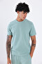 Waffle Textured Embroidery Logo Detailed Oversize Men's T-Shirt - 7