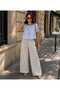 Women's Brode Embroidered Gipe Detailed Carmen Collar Loose Gathered Sleeve Summer Blouse - 4