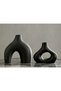 Carrot's Den Black ceramic donut vases - Set of 2. Minimalist Nordic decor for home, office & wedding centerpieces. Modern hollow design perfect for plants & flowers. - 7
