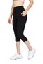 Nova Black Pocketed Capri High Waist Sports Leggings - 8