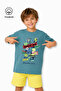 Geometric Text Printed Casual Short Sleeve Summer Boy's T-Shirt