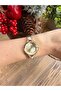 Round Design Stone Model Gold Women's Wristwatch