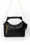 Women's Bag with Knot Detail, Chain Strap, Shoulder Bag, Lined, Zippered, Daily Use, Stylish Handbag